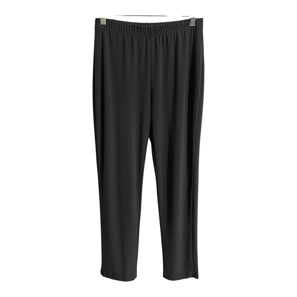 Clara Sun Woo Pants Women Size Medium Gray Straight Leg Pull On Stretch Comfort